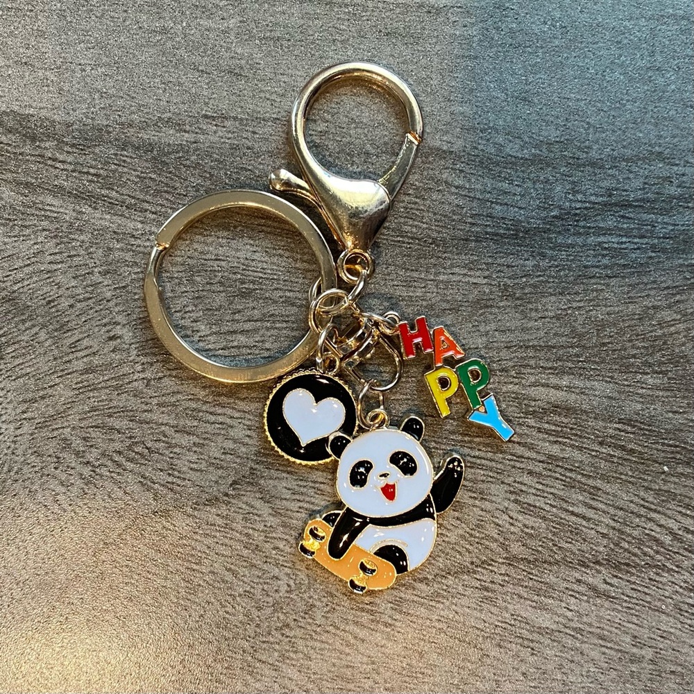 NEW Skateboarding Panda Decorative Bag Charm / Keychain - Non-Branded